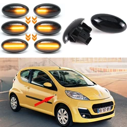 Dla Peugeot 307 206 407 107 607 Citroen C1 C2 C3 C5 LED dynamiczne włączony kierunkowskaz płynąca woda boczne światło obrysówka kierunkowskaz