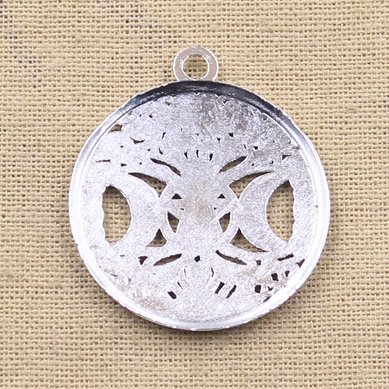 4pcs Charms Moon Star World Tree 39x34mm Antique Silver Color Plated Pendants Making DIY Handmade Tibetan Finding Jewelry