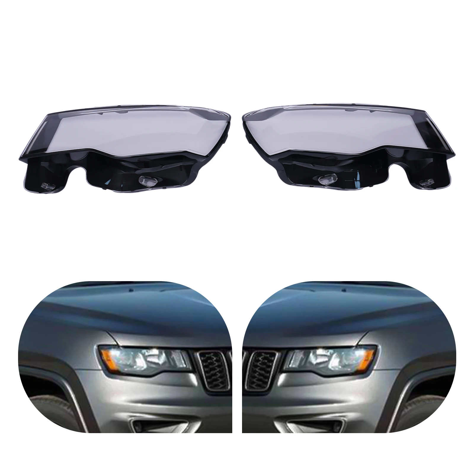 Headlight Headlamp Lens Covers Fits Jeep Grand Cherokee 2014-2019 Left & Right