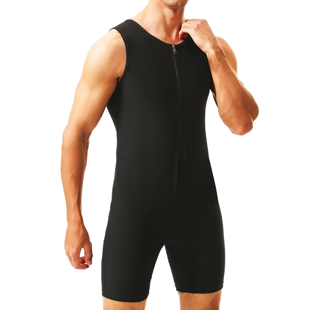 Men Sweat Sauna Bodysuits Waist Trainer Hot Thermal Slimming Body Shaper Corset Belly Control Gym Fitness Fat Burning Shapewear image 2