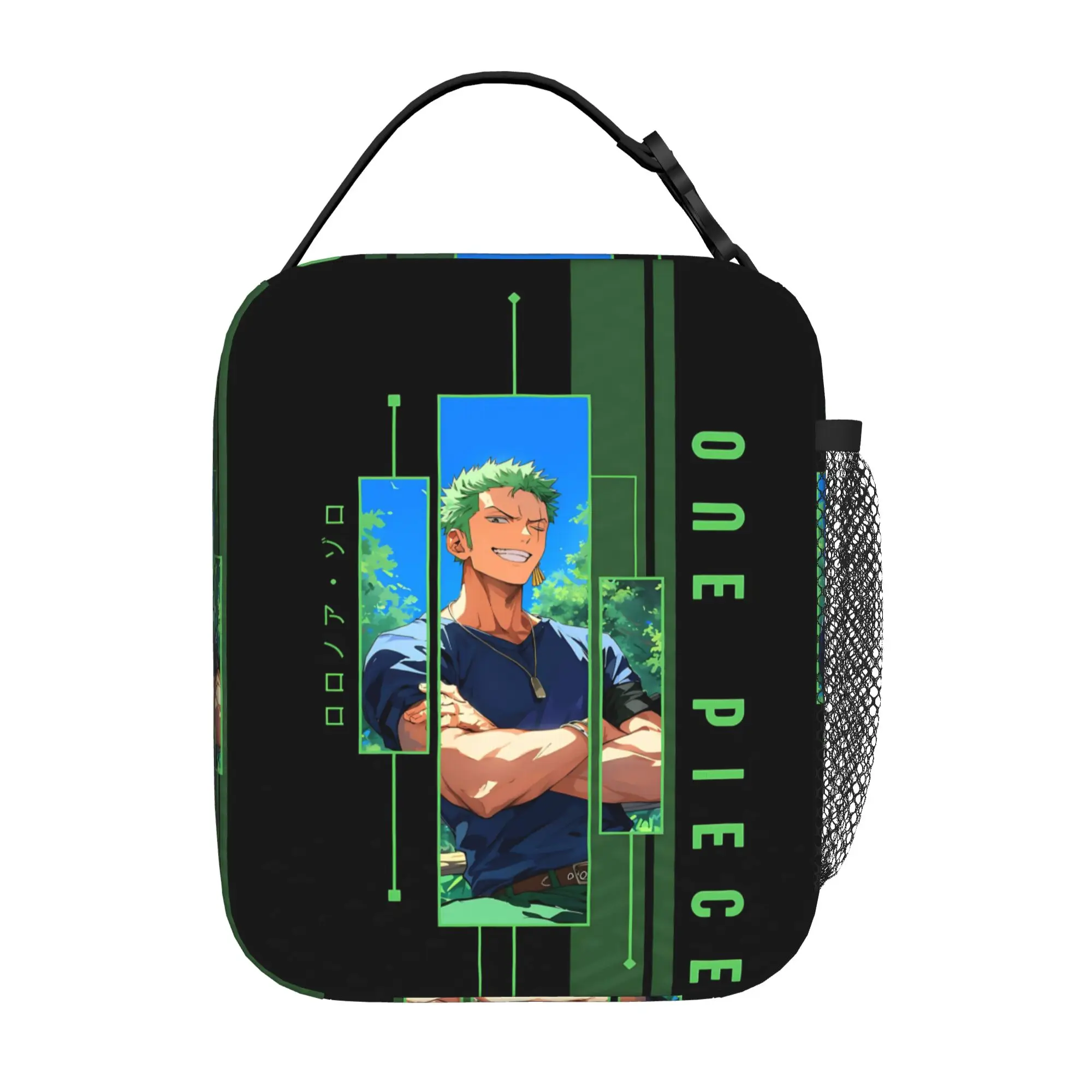 One Piece Anime Zoro Insulated Lunch Bag Ice Pack Rice Bag  bolsa Student Bento Lunch Handbag Insulation