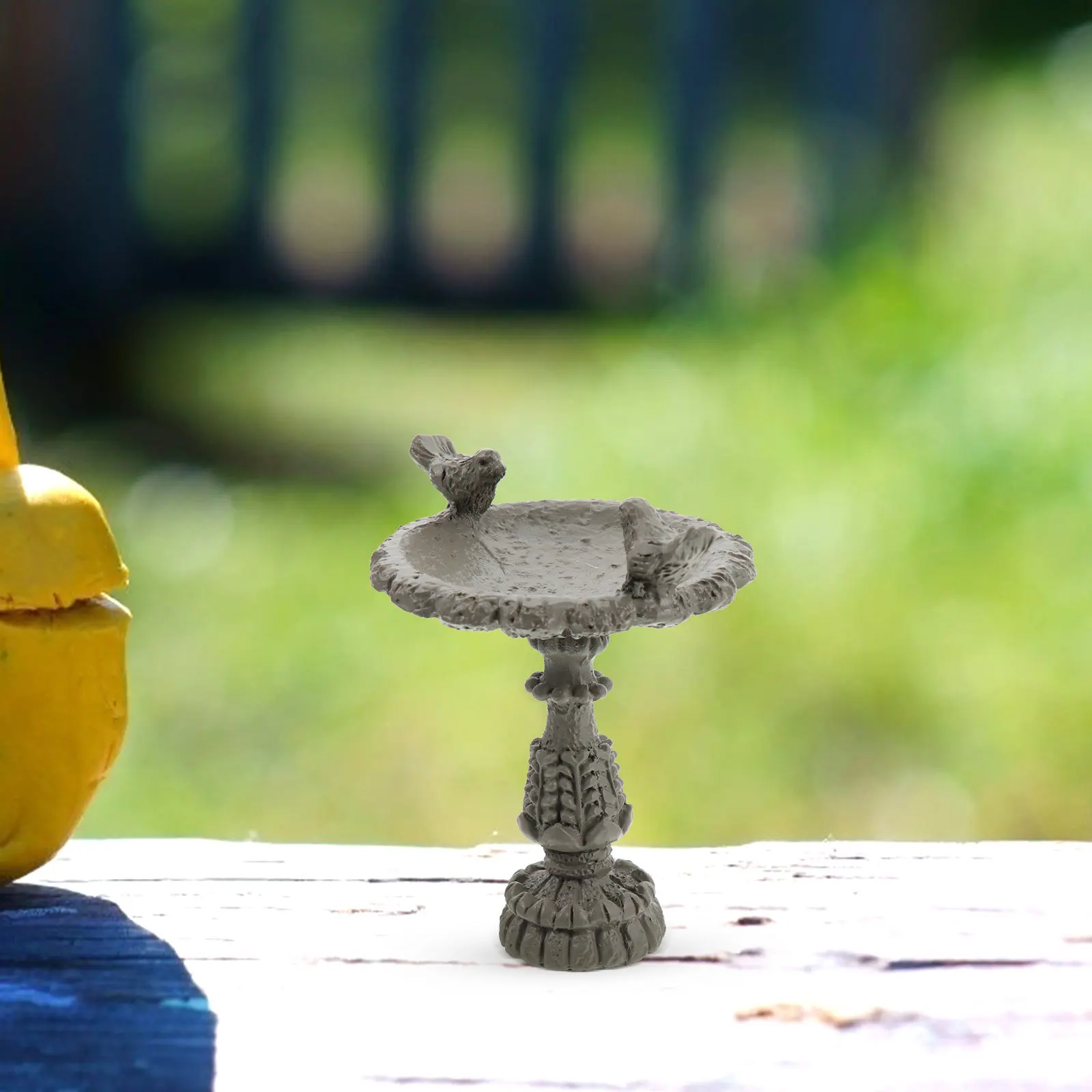 1Pcs Mini Small Bird Pool Premium Material Delicate Craftsmanship Mini Garden Decor for Terrarium Micro Scene Khaki