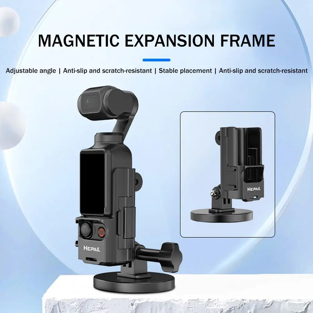 Magnetic Mount Stand For DJl Osmo Pocket 3 Magnetic Expansion Frame Adapter Desktop Bracket Accessories 180° Adjustable Base