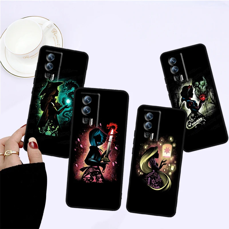 Coque de téléphone noire Disney Anime Cartoon Princess, coque pour Xiaomi Redmi 9A 9C 9AT 10C 9 9T 10 12C 13C A3 12 K60 A1 K50 K40 5G