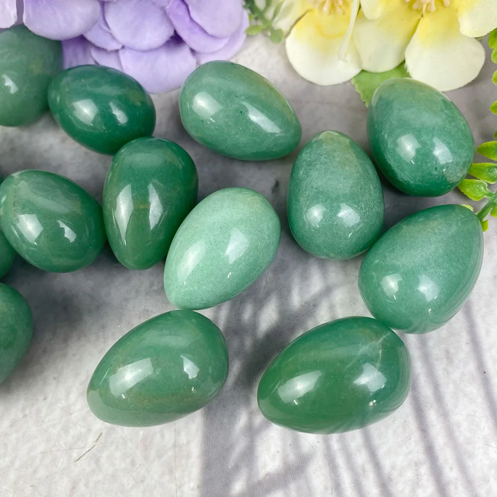 3CM Natural Stone Green Aventurine Egg Shape Crystal Carved Healing Gemstone Energy Quartz Eggs Crystals Crafts Yoga Meditation