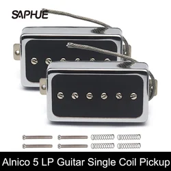 Alnico 5 LP Style Guitar Single Coil Pickup Humbucker with White Copper Basepalte , 50/52MM ,Chrome/Gold