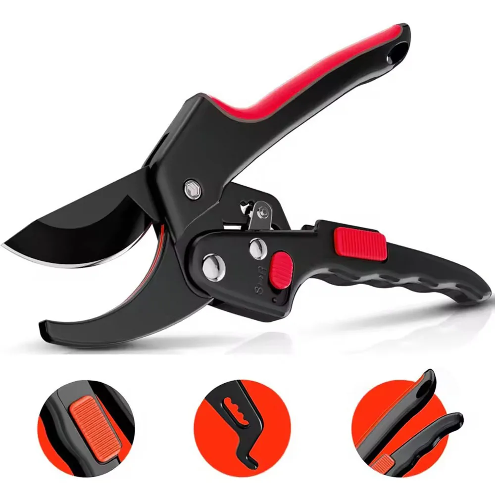 antiskid gardening pruning greening strong scissors for household use High intensity gardening ratchet pruning scissors scissors