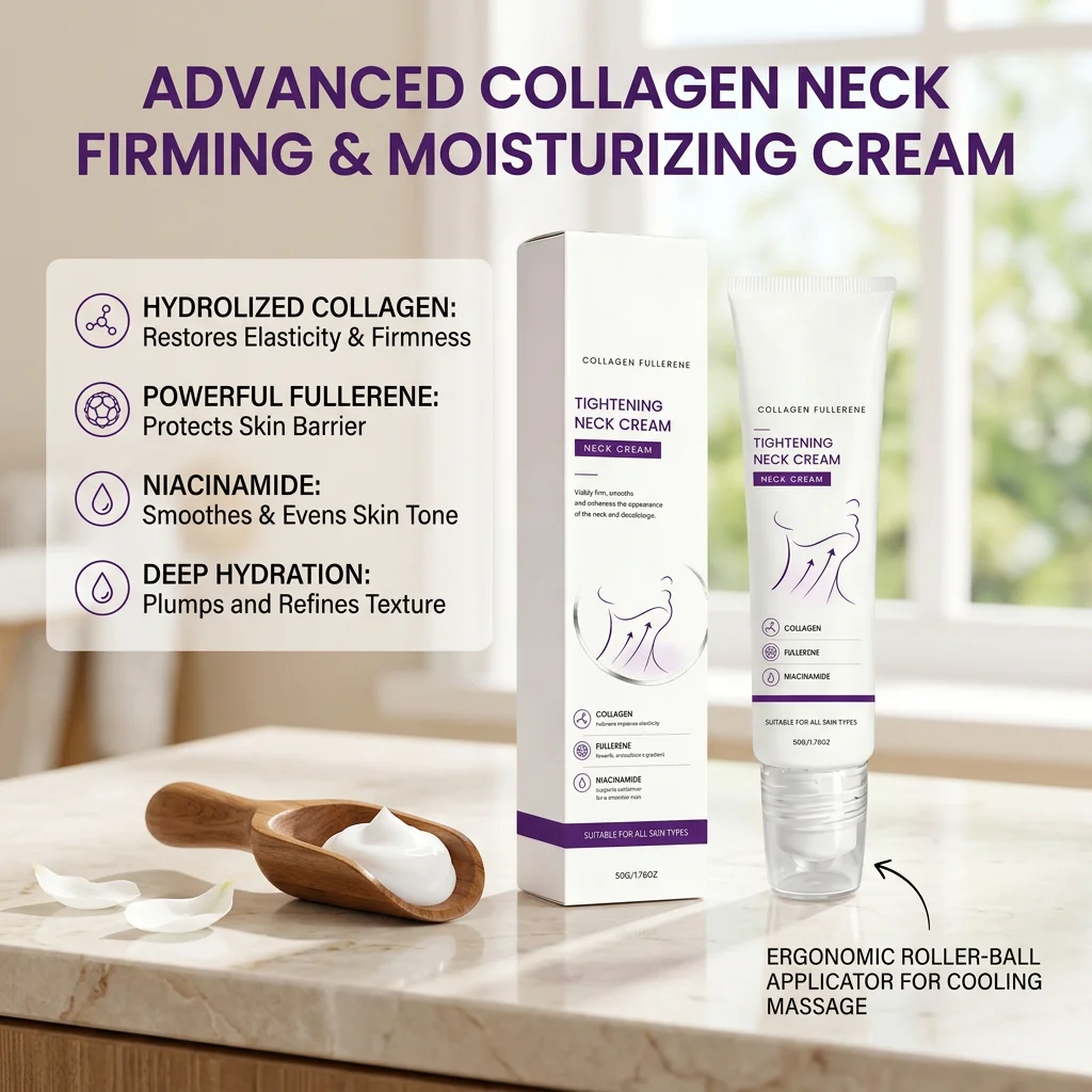 Collagen Tightening Neck Cream Hydrating Soften Skin Boost Skin Elasticity Improve Dryness & Roughness Neck Firming Moisturizer