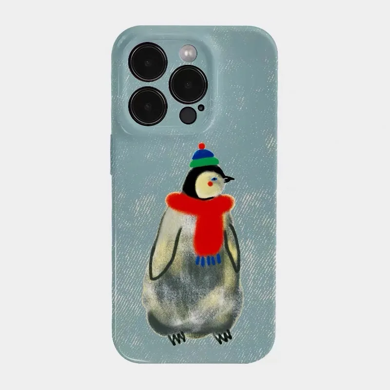 

Blue Cartoon Little Penguin Phone Case for IPHONE 17 Air 16E 15 PROMAX 14 Plus 13 12 MINI 11 PRO 16Plus XR Acrylic Phone Cover