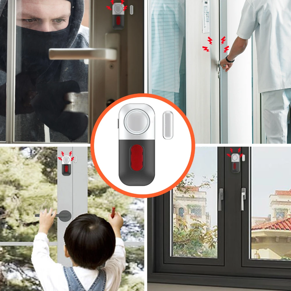 Home Security Burglar Alarm Wireless Door Opening Alarm Anti Theft Intruder Enter House Magnetic Sensor Door Window Entry Alarm