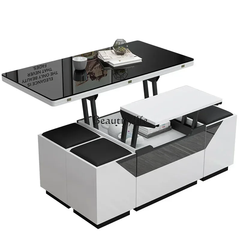 

Multifunctional coffee table dining dual-purpose electric lifting and folding apartment living room modern simpleTV cabinet