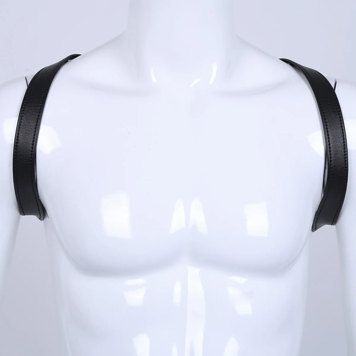 Faux Leather Adjustable Body Chest Harness Men Lingerie Costume Accessories Shoulder Harness Straps Belts with Press Buttons - Image 4