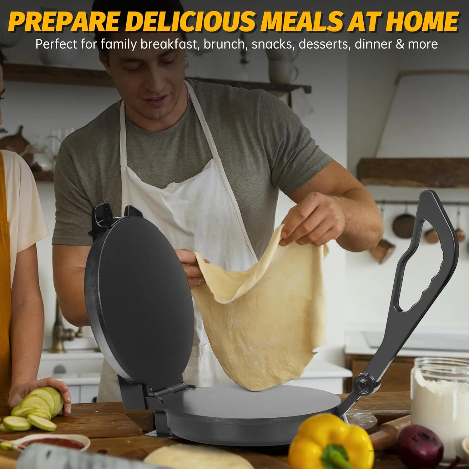 コンパクト10インチロティメーカーマシン、取り外し可能なハンドル付き電動トルティーヤプレス、チャパティメーカーマシン、ブリトーメーカー、プレンサパ