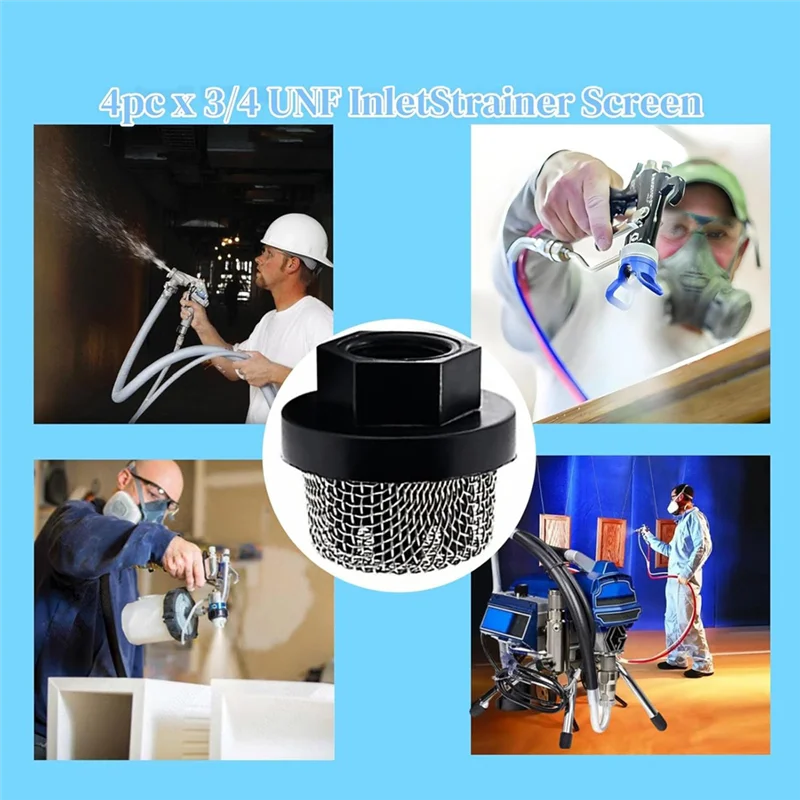 Zestawy przewodów powrotnych WORTHOWN z 4 szt. sitkami wlotowymi 3/4UNF do bezpowietrznych malowarek Tongshan T300 500 390 395 490 495 595