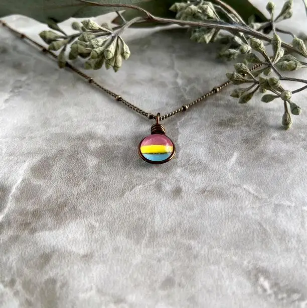 Pansexual Necklace Pansexual Jewelry Pan Pride Flag Queer Pride LGBTQ Jewelry LGBTQ Gifts