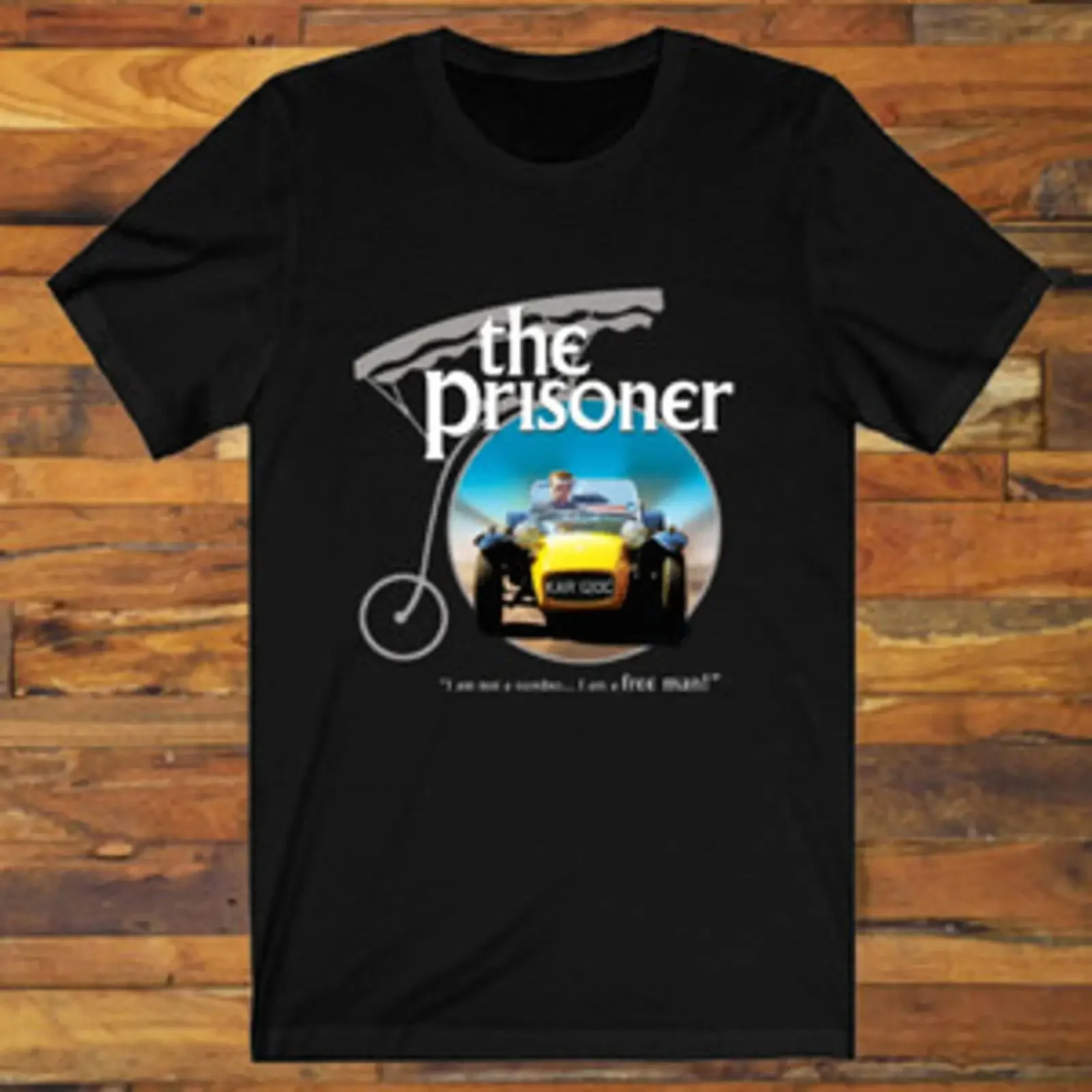 The Prisoner TV Show Herren-Oberteil in Schwarz, Größe S-5XL, Vintage-Waschung, atmungsaktiv, für den Alltag, Homme-Mode, dehnbarer Streetwear-Stil