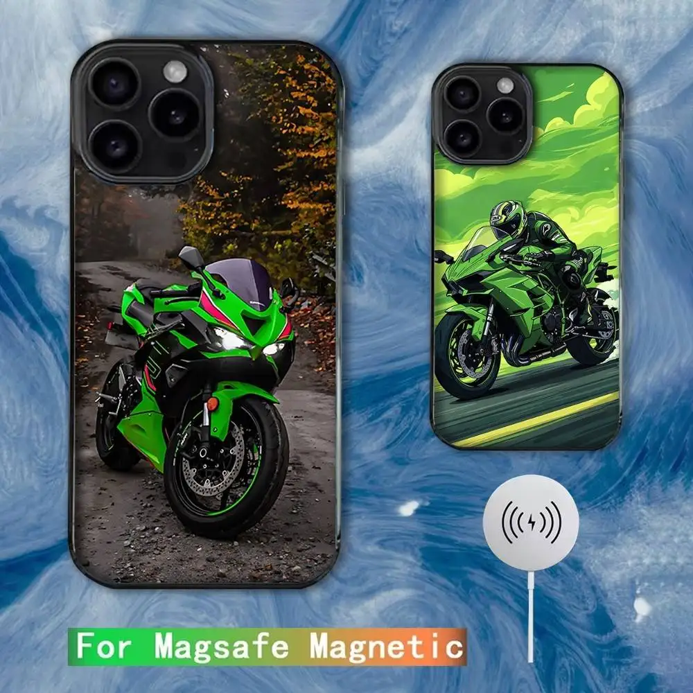 

K-Kawasaki N-Ninja Z-ZX Phone Case For iPhone 16e,16,15,14,13,12,11,Plus,Pro,Max,Mini Magsafe Magnetic Wireless Charging