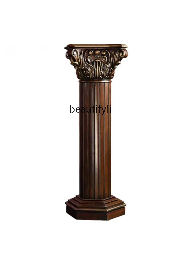 American Roman column flower table high-end villa retro old flower pot frame European style