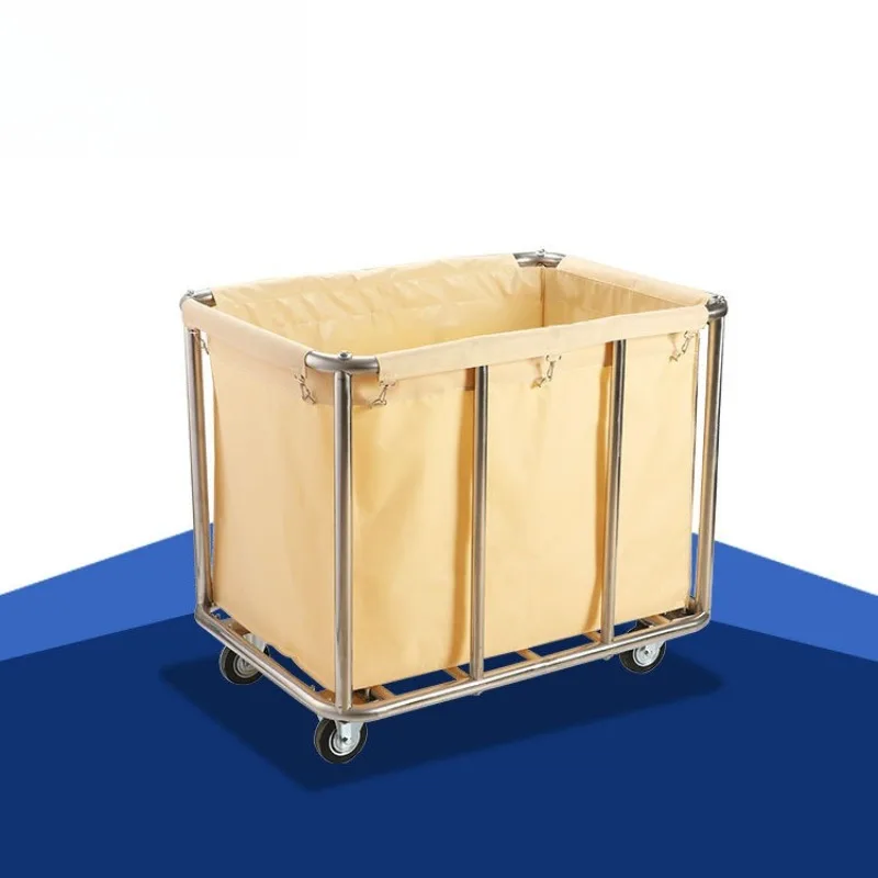 

Stainless steel linen cart rectangular hotel hotel cart dining cart laundry clothes trolley high quality