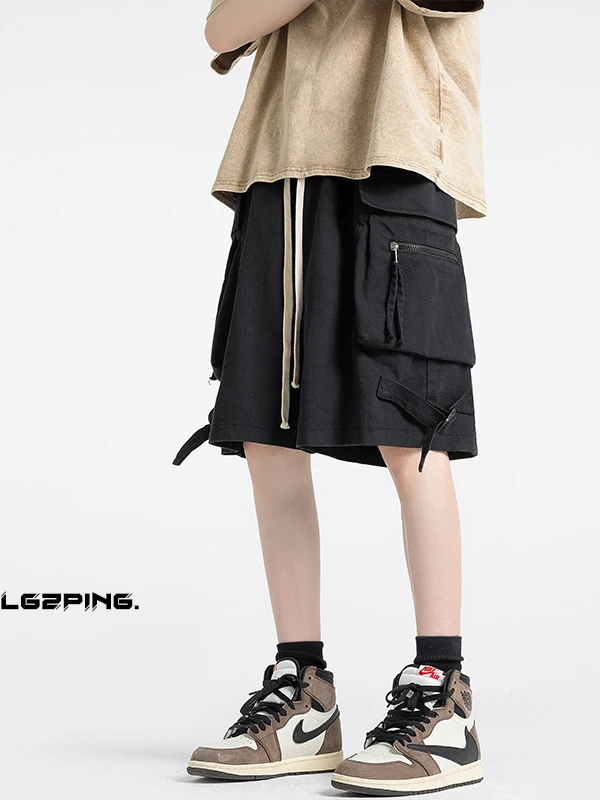 

Летние тонкие повседневные свободные широкие брюки American Sle пять четвертей, мужская рабочая одежда, легкая, удобная, дышащая