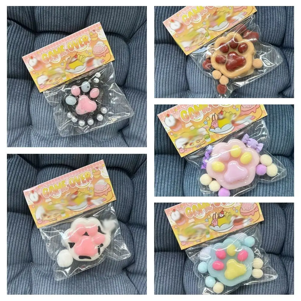 Bonito bola de pelúcia gato pata squeeze brinquedo sensorial silicone dos desenhos animados brinquedo fidget brinquedo tpr pitada brinquedo de descompressão crianças