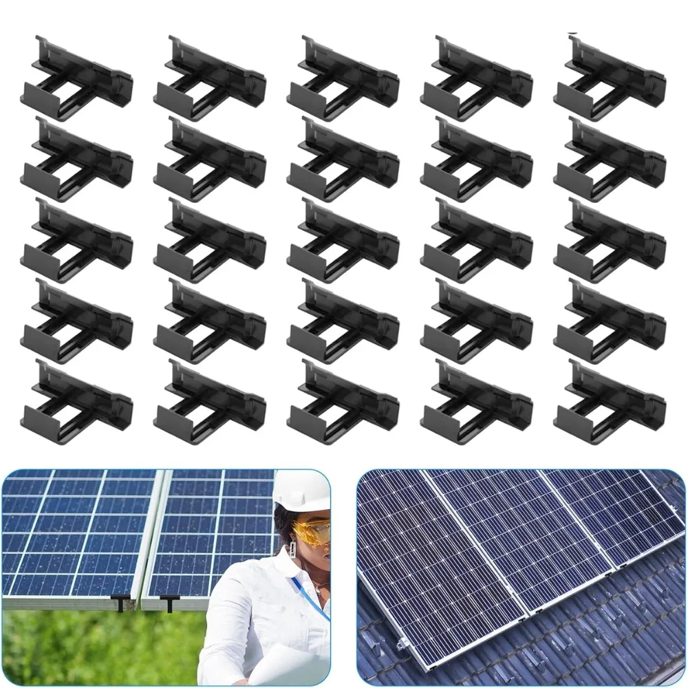 Lot de 35 clips de drainage d'eau pour panneaux solaires 7*3.5*3.5cm, ces clips sont conçus pour les températures élevées et basses, adaptés aux modules photovoltaïques et autres applications solaires, clip de drainage pour panneaux solaires, clip anti-boue, accessoires d'installation photovoltaïque.