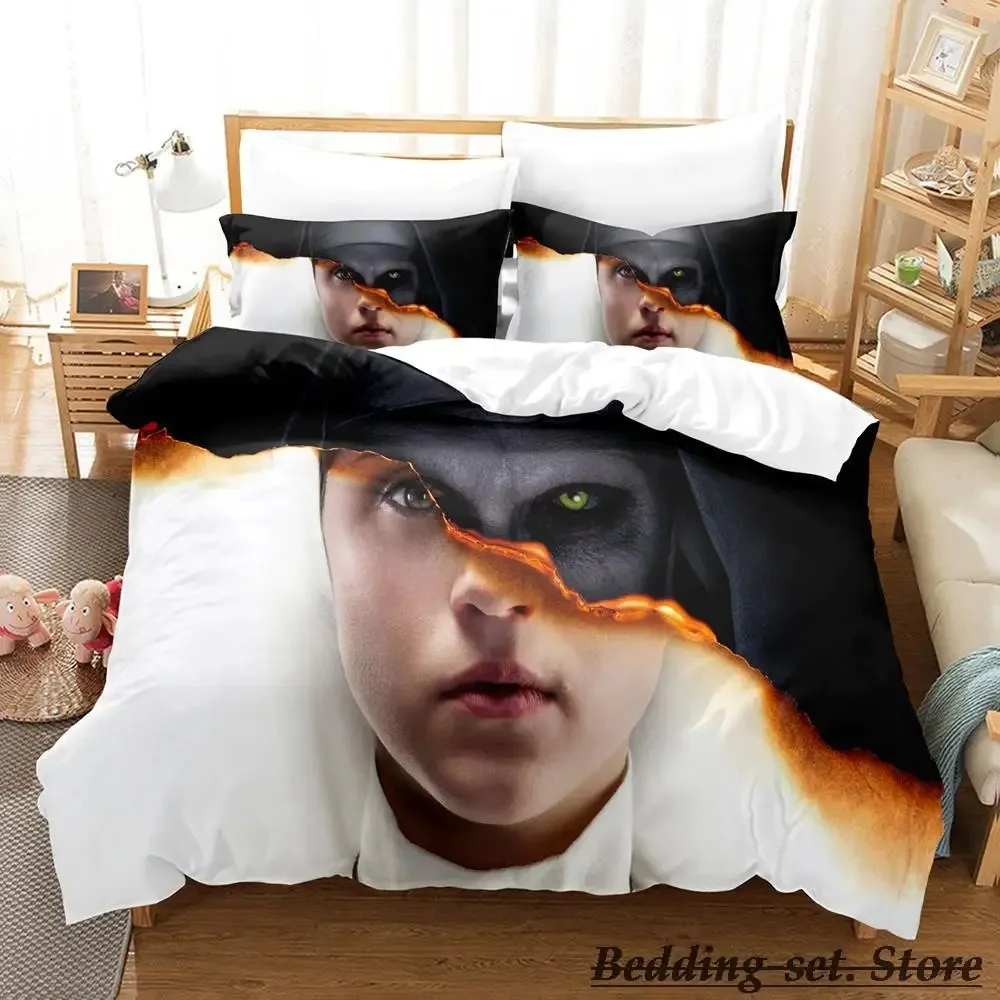 2023 The Nun Bedding Set Single Twin Full Queen King Size Bed Set Adult Kid Bedroom Duvetcover Sets Anime parure de lit Bed