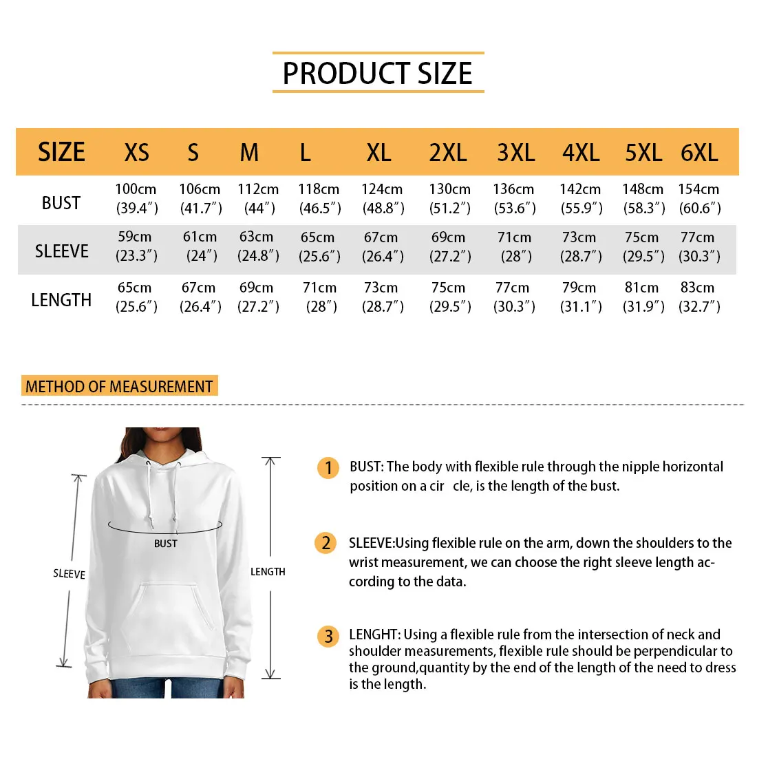 Women Loose Hoodie Casual Style Collar Long Sleeve Pullover with Pockets XS S M L XL 2XL 3XL 4XL 5XL 6XL Custom Print On Demand