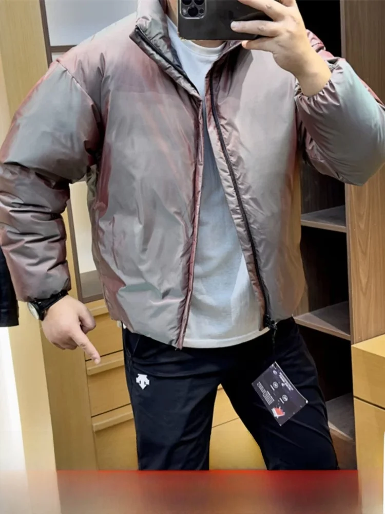 

High Street Laser Special Weave Fabric down Jaet Loose Bread Sle Waterproof Du down Coat for Youth Winter Oute...