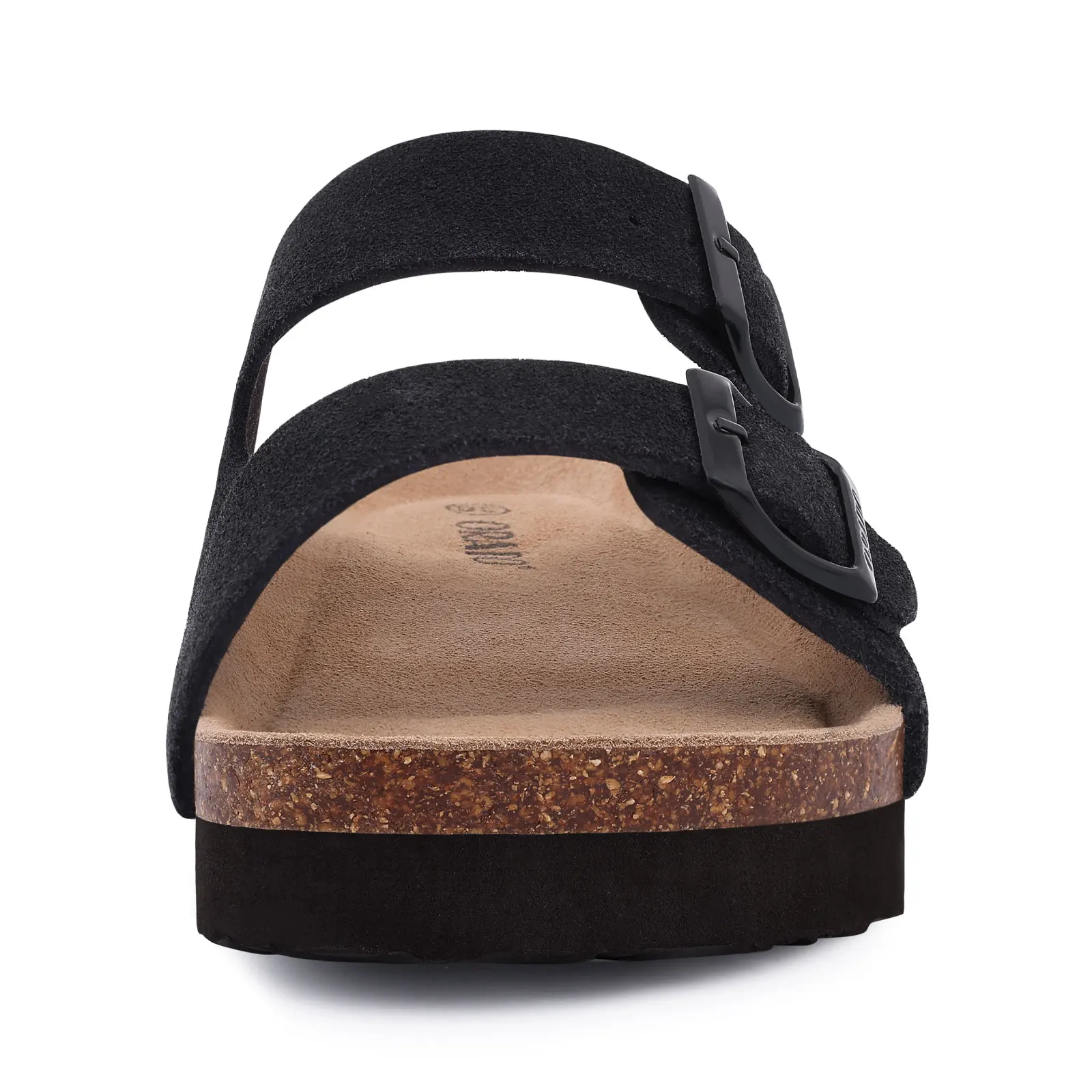 Kidmi New Men Sandals Men Double Buckle Sandals Cork Suede Men Slippers Outdoor Beach Slide Sandals Casual Soft Nonslip Sandals