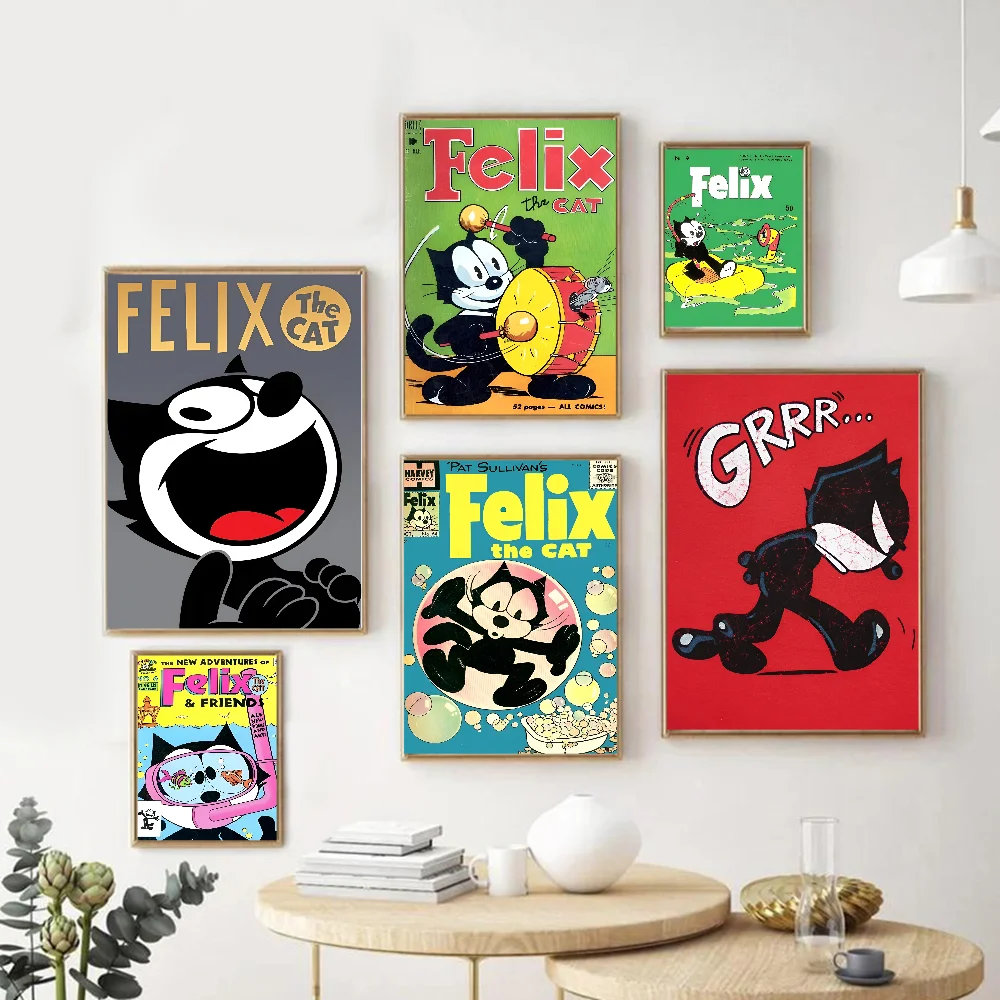 The-F-Felix-C-Cat Classic Anime Poster Fancy Wall Sticker For Living Room Bar Decoration Decor Art Wall Stickers