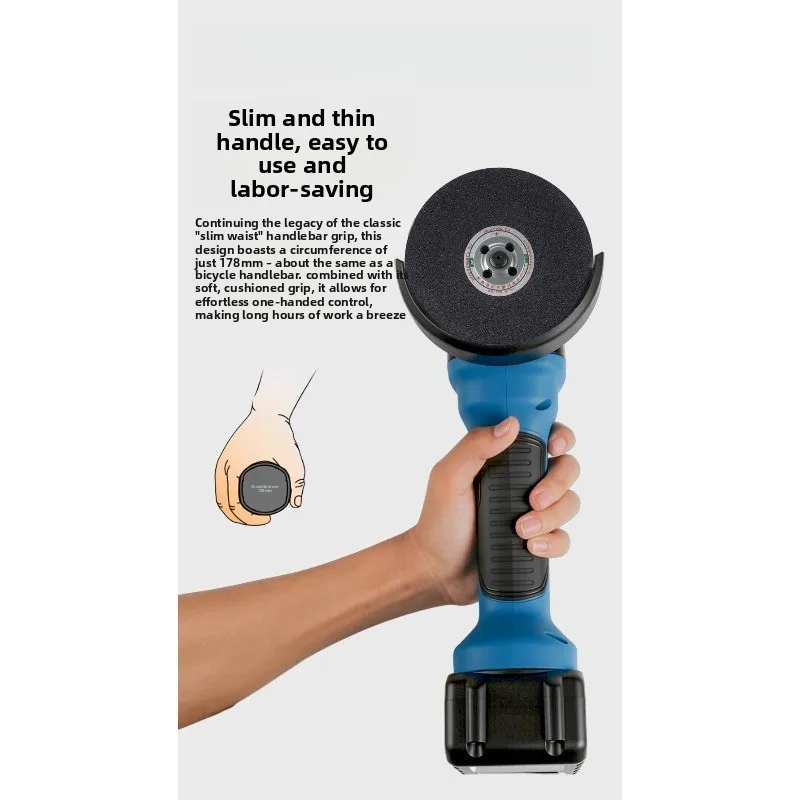 Industrial grade lithium battery angle grinder, high power rechargeable cutting machine, grinding machine