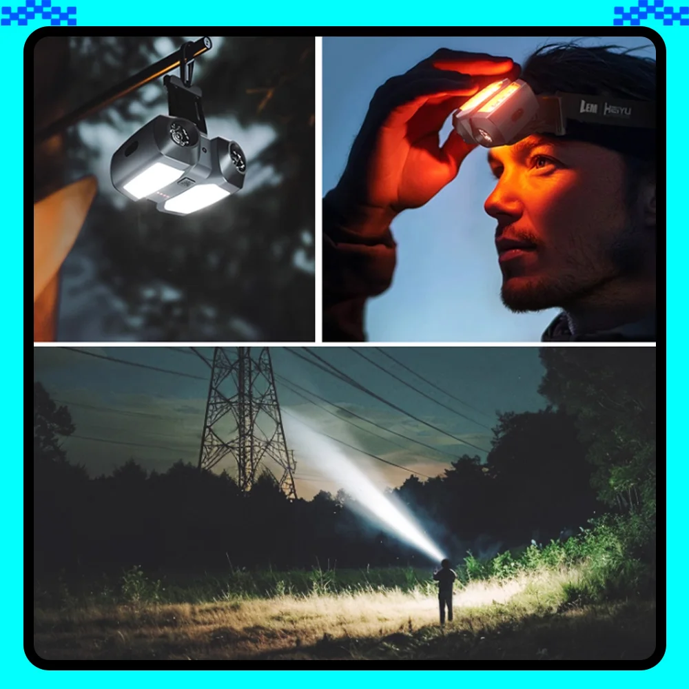 

LEM L800 Pro Powerful Headlamp Outdoor Climbing Head Lamp Flashlight 1500mAh 800LM Rechargeable Fishing Head Torch With Laser