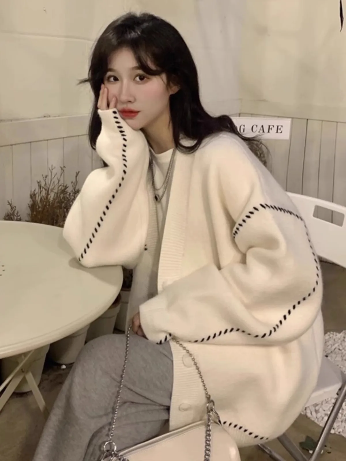 

Korean Sle Large Size 300 Pou Gentle Sweater Cardigan Men's Autumn Winter Design Sensation Couple Knitted Wear