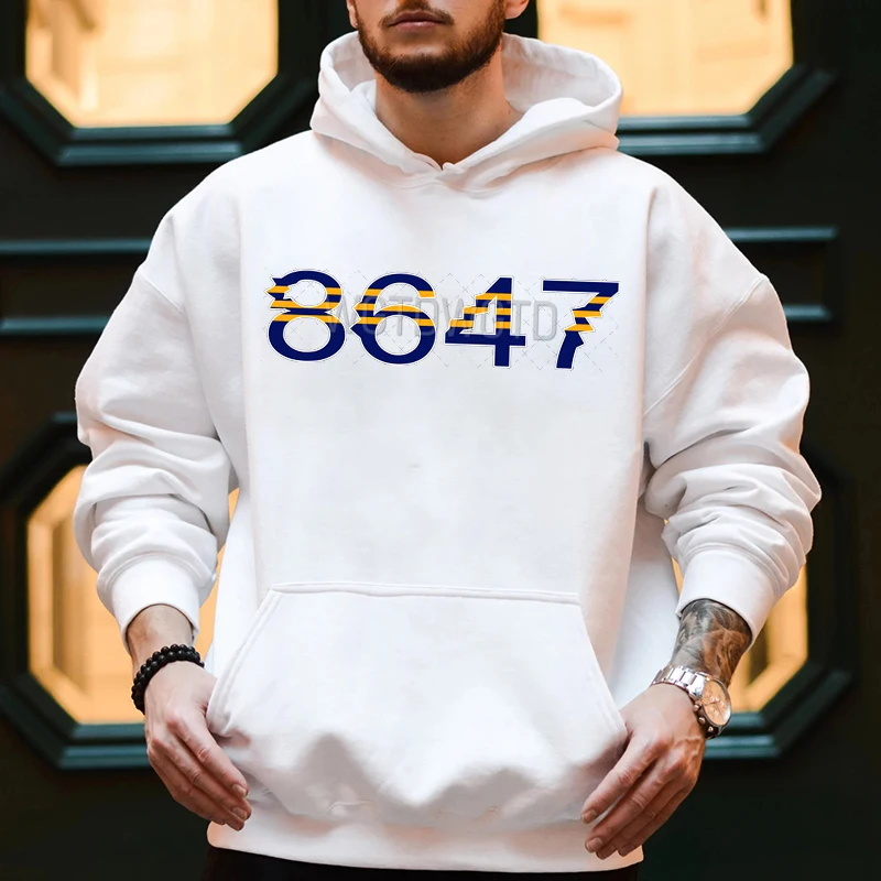 

Classic 8647 Letter Print Hoodies Spring Autumn Winter Long Sleeve Hooded Tops Casual Loose Pocket Pullover Men Sweatshirt