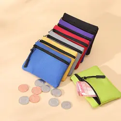 Fashion Zipper Type Coin Purse Women Solid Color Waterproof Small Item Card Storage Bag Travel Portable