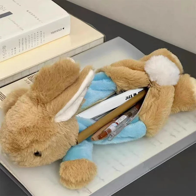 

Cute Plush Rabbit Pencil Case Student Stationery School Supplies Kawaii Doll Back To School Animal Storage Bag Pen Bag