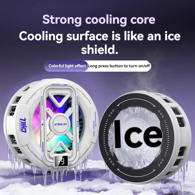 K51 AI Mobile Cooler Magnetic Back-clip Ice Cooling Radiator Digital Display RGB Light Gaming Cooler Temperature Control