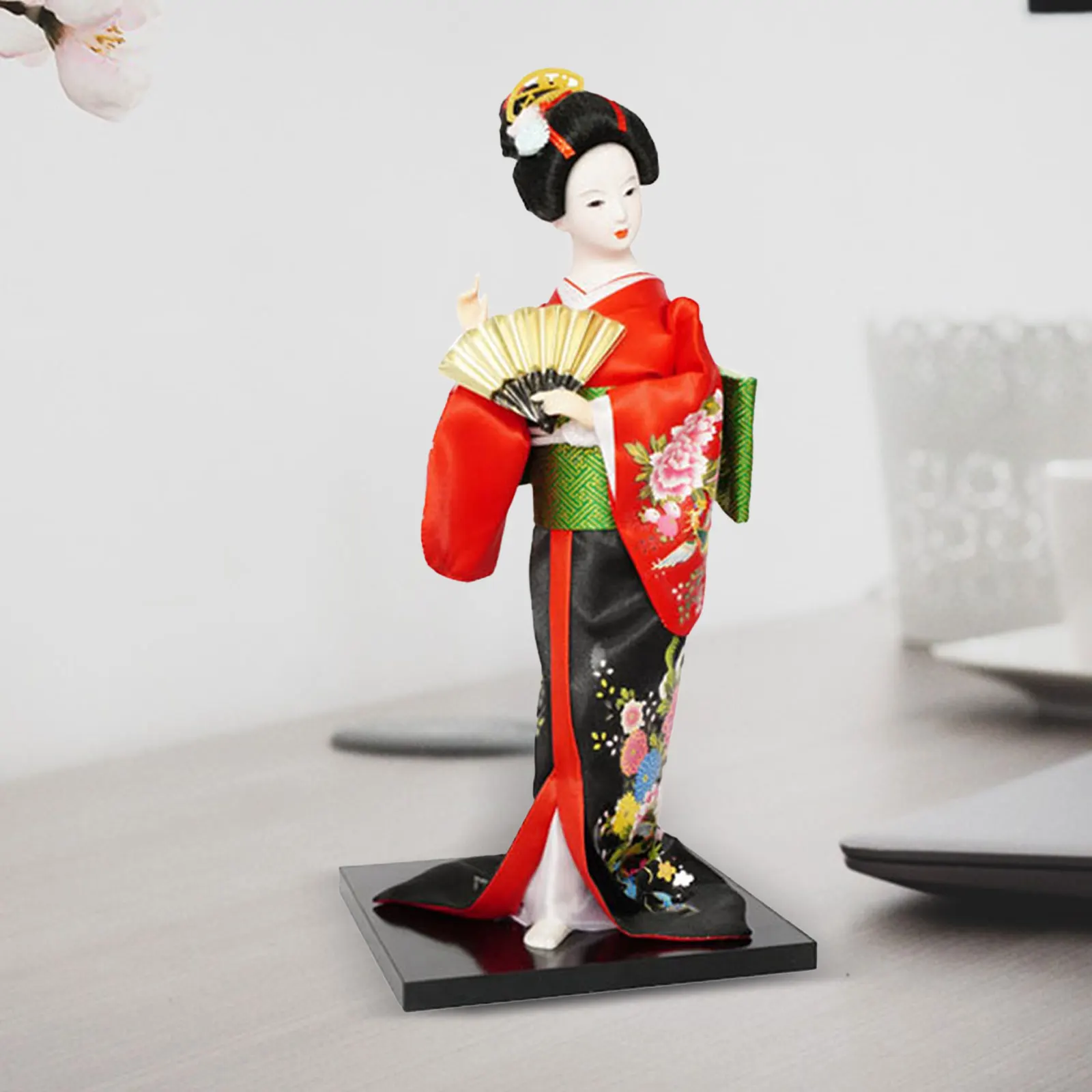 30cm Japanese Kimono Geisha Doll Asian Statue Kabuki Doll for Home Bedroom Store Housewarming Cabinet Collectible Figurine Gift