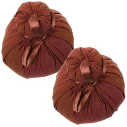 2 Pcs Chinese Ball Thai Massage Herbal Compress Compression Warming Bag Package Bath Spa