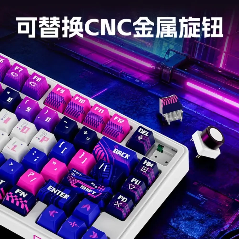 Rk R75pro 磁気スイッチメカニカルキーボード シングルモード 有線 0.1ms 低遅延 RT0.005mm ホットスワップ ノブ付き ゲーミングキーボード PC