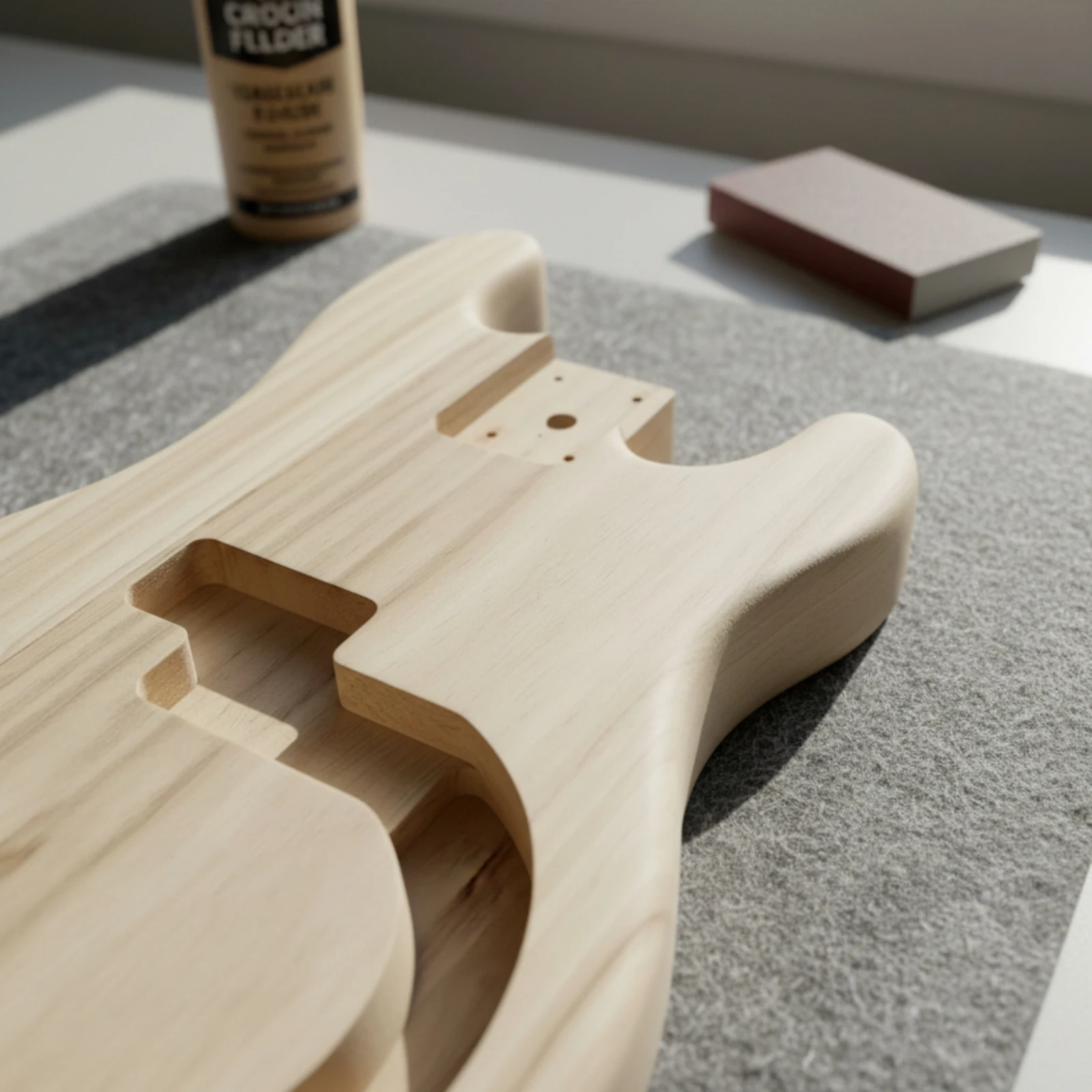 PB Bass Body Blank Routed Cavities Unfinished Bass Body Blank Instrument Part DIY Customization for Luthiers - view 4