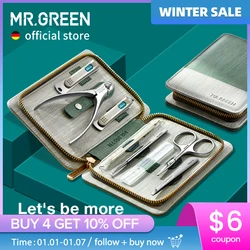 MR.GREEN Set manicure Set pedicure Tagliaunghie Strumenti professionali per tagliaunghie in acciaio inossidabile con kit custodia da viaggio