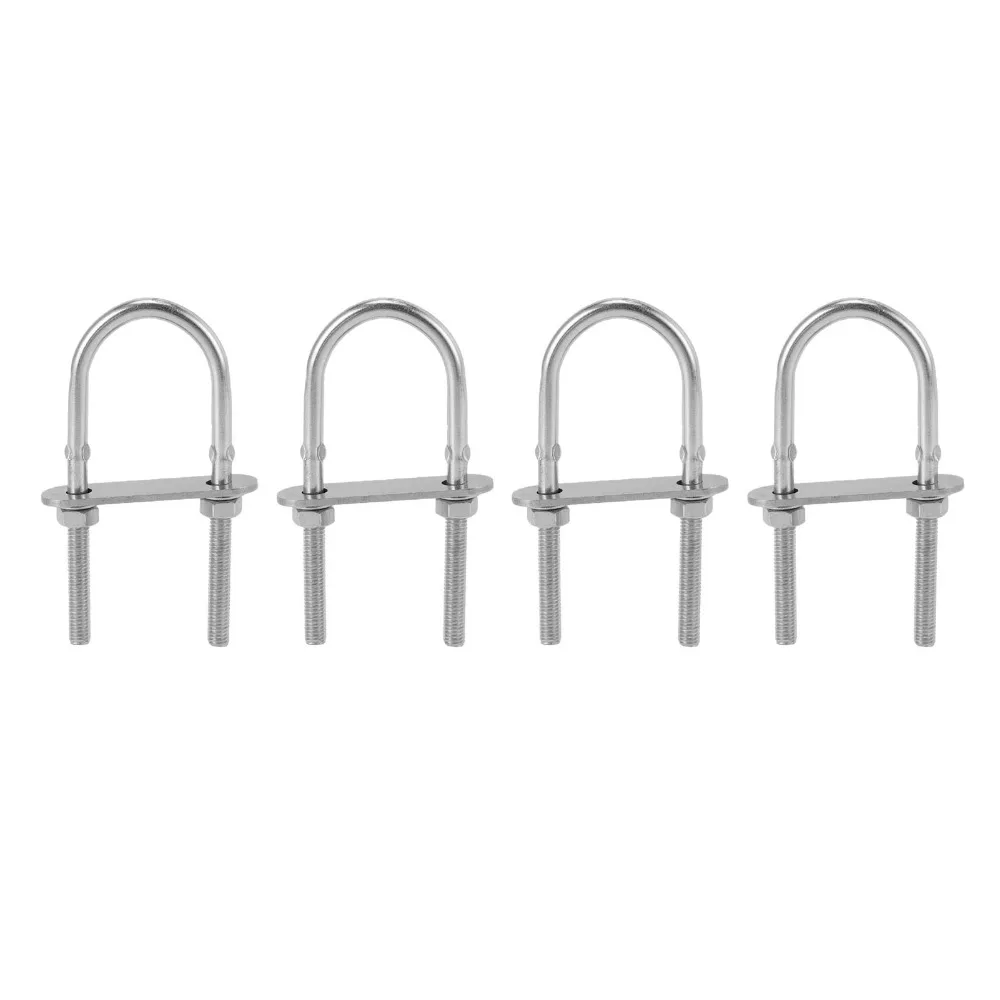 4pcs Versatile With Nut Plate Washe Round U Bolts Durable Premium U Bolt Hardware Steel U Bolts For Trailer