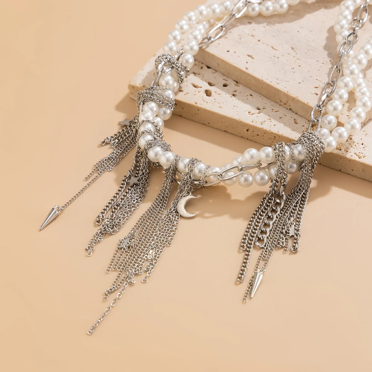 جديد القلب المختنق قلادة للنساء أنيقة تقليد حبات اللؤلؤ المختنق سلسلة عنق القلب شرابة قلادة الأزياء والمجوهرات هدية