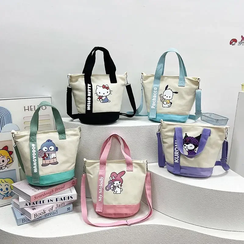 Sanurgente-Sac en toile Kuromi Melody, sangle amusante mignonne, sac à bandoulière décontracté polyvalent, déterminer, E27