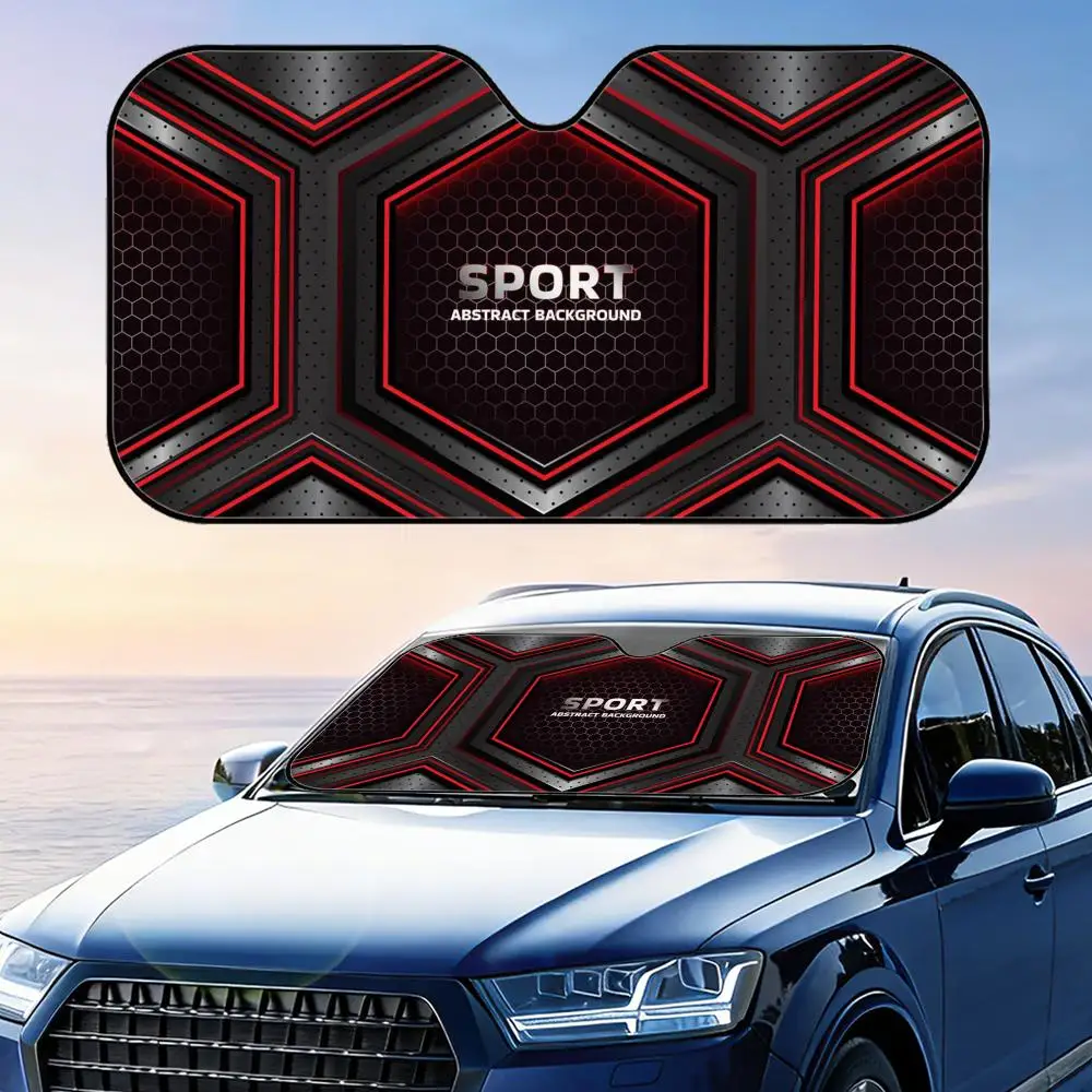 

Стильный черный солнцезащитный козырек для автомобиля, защита от УФ-излучения, из алюминиевой фольги, отражающая теплоизоляция, складной, многоразовый