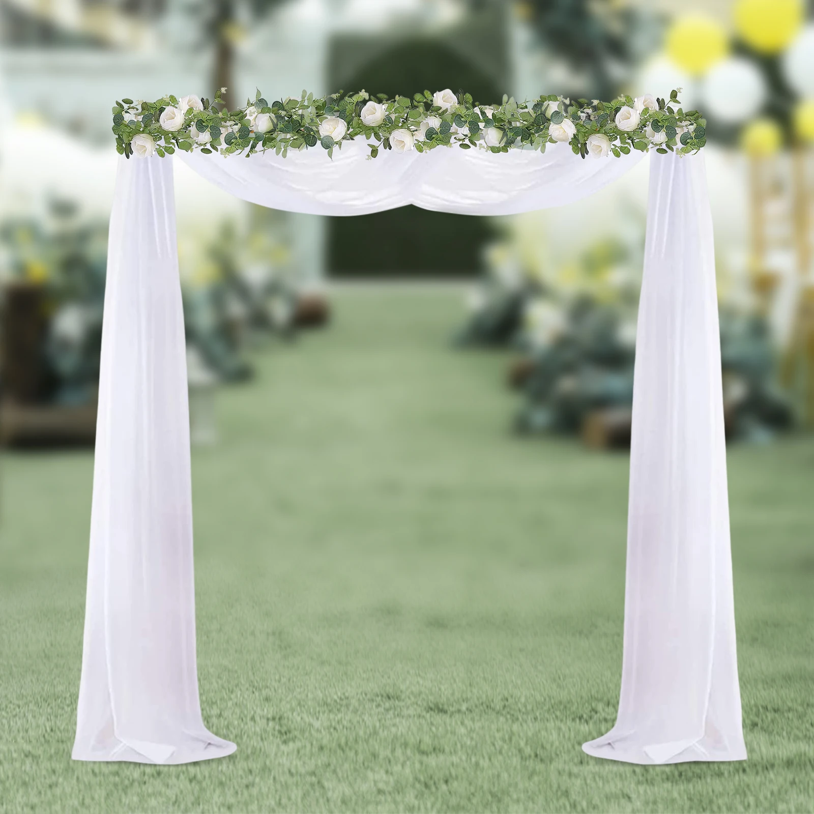 3x3m Height Adjustable Wedding Arch Stand Freestanding Flower Rack with Bases Square Garden Arch Metal for Weddings Center Decor