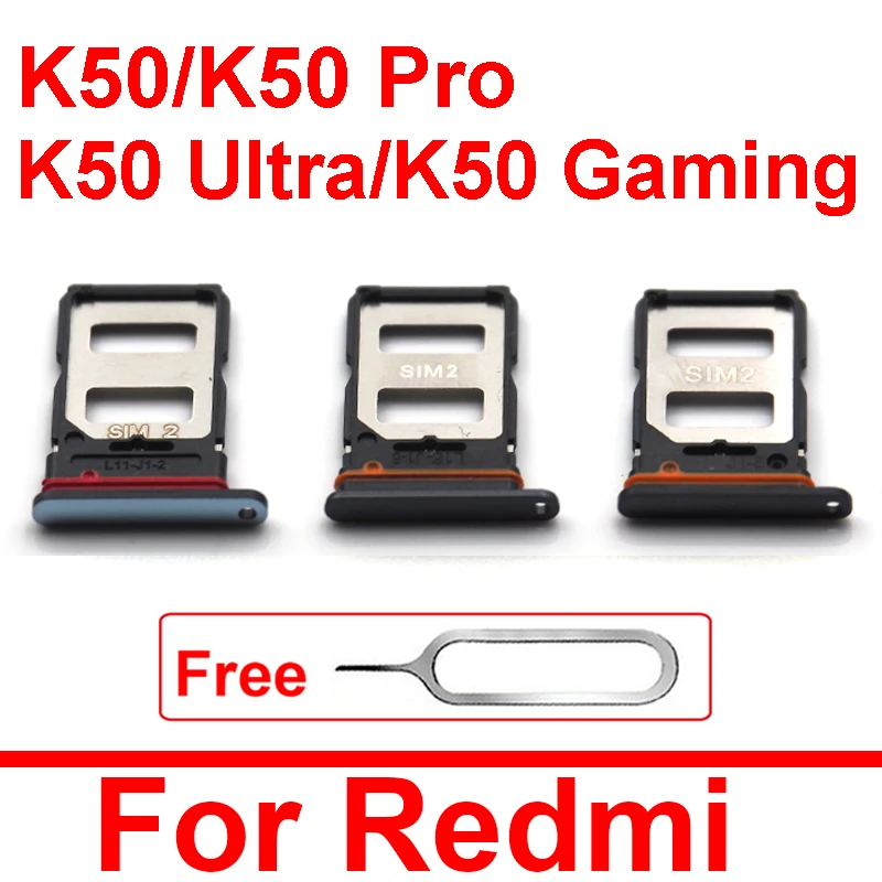 Sim Card Tray For Xiaomi K50 Pro K50 Gaming K50 Ultra Extreme Edition SIM Card Slot   Card Reader Adapter Holder Parts