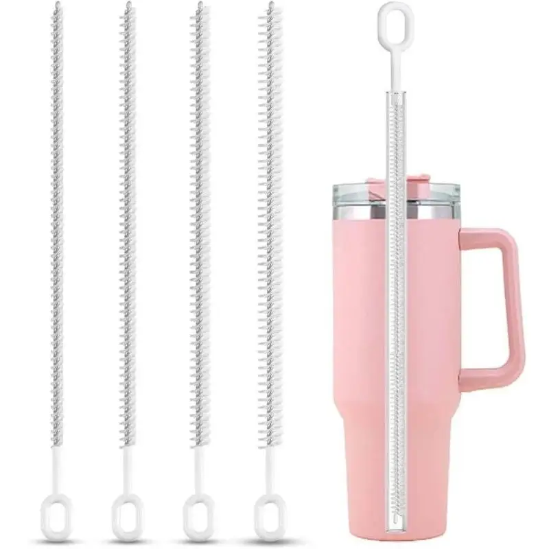 4 Pack Straw Cleaning Brushes With Soft Durable Bristles Easy Grip Handles For Water Bottle Straws Baby Feeding